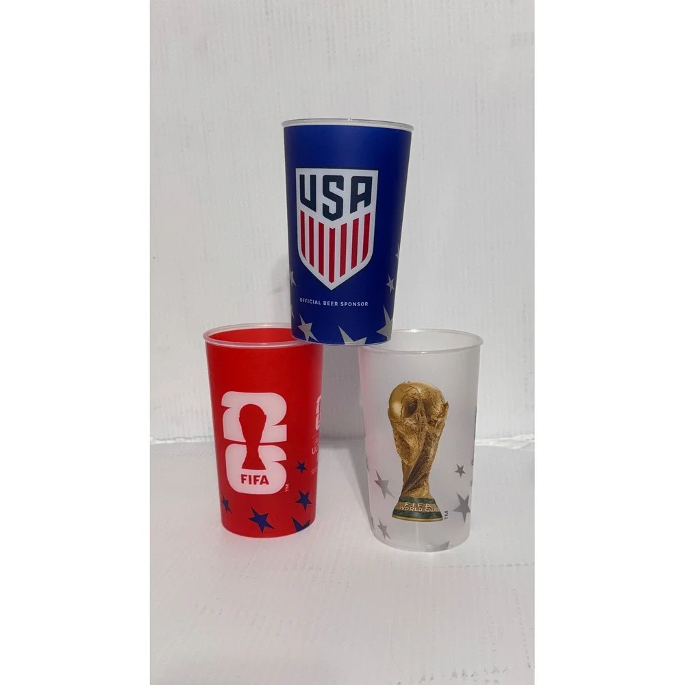 Michelob Ultra FIFA World Cup 26 Stadium Cups Set of 3 Red White Blue USA Soccer